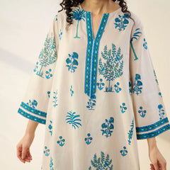 Mehfil Cotton Printed Co-ord Set in Off White Monotone- By Reet Lifestye
