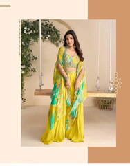 Chinon Silk Embroidered Suit Set indo western