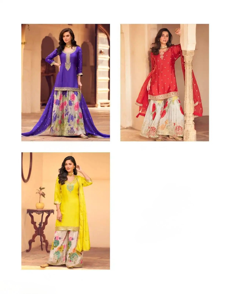 Chinnon Silk Embroidered Salwar Suit