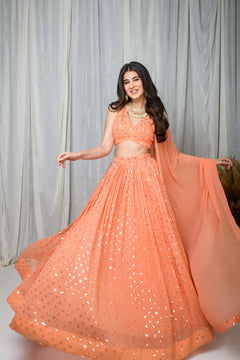 Peach Lehenga Set- By Reet Lifestyle