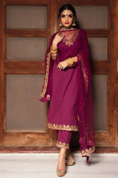 Lace work kurta set
