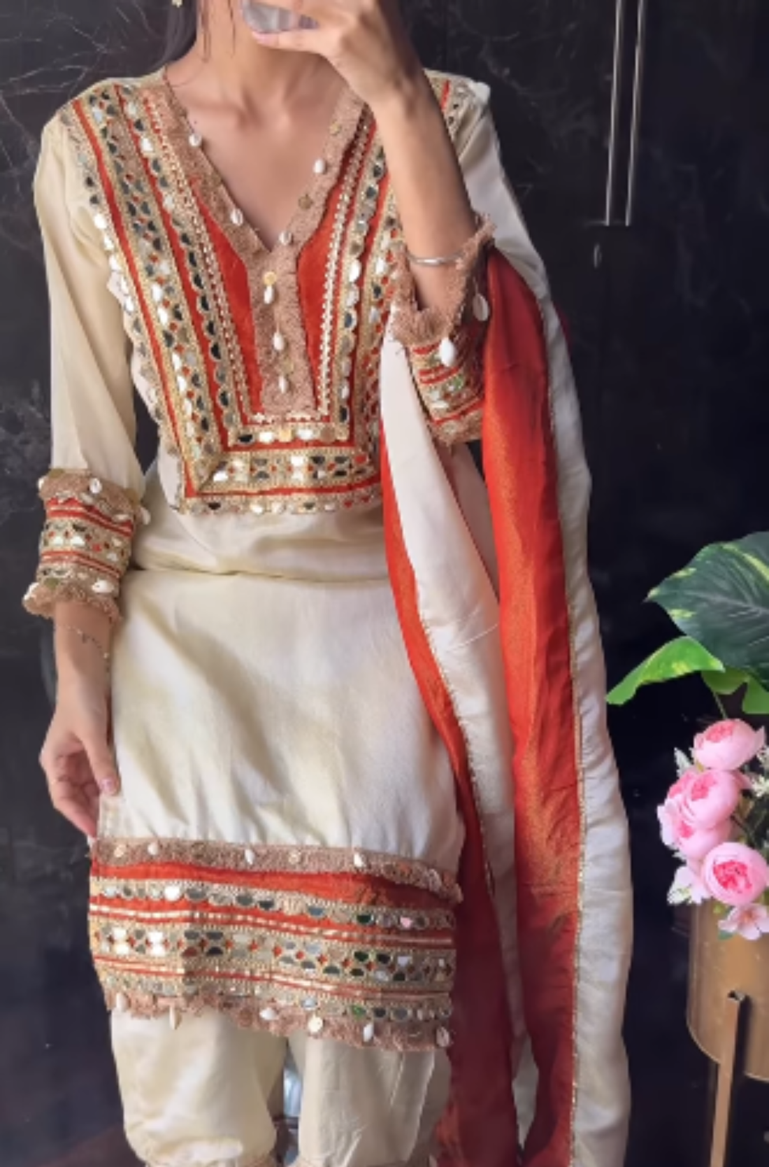Pure Tissue Light Beige Boho Suit