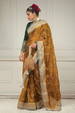 SUNEHARI SILHOUETTE SAREE WITH GARDEN GRANDEUR BLOUSE