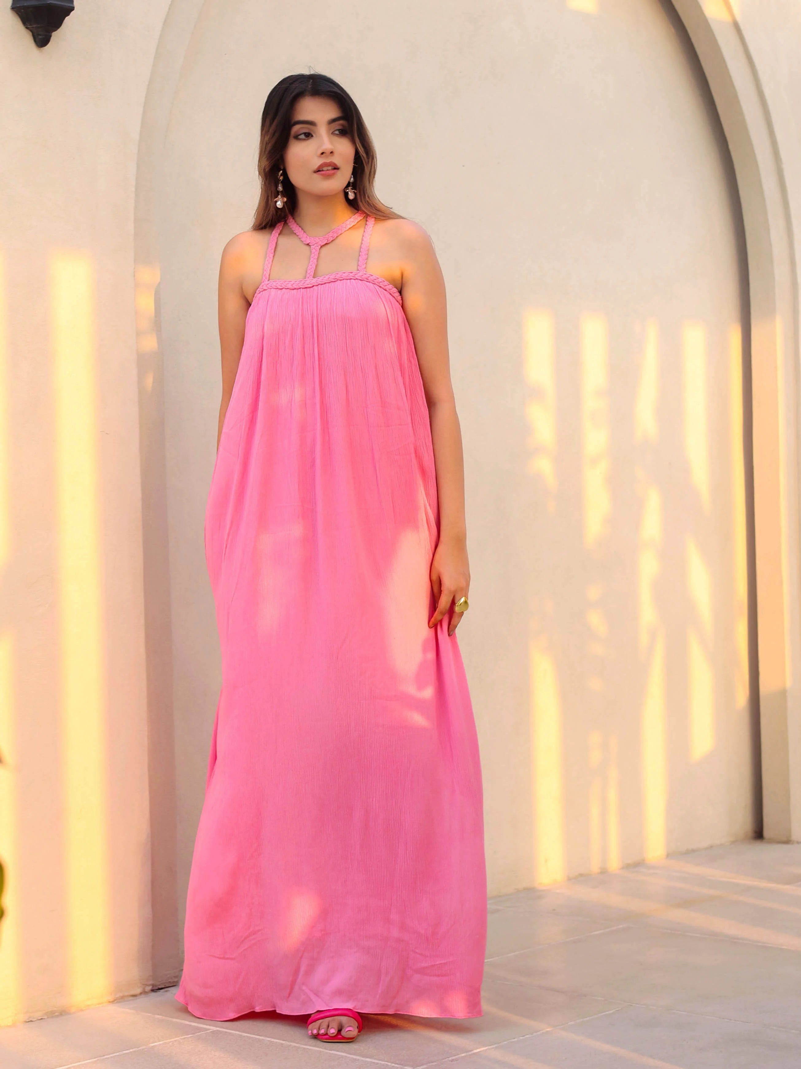 cotton textured rose dress