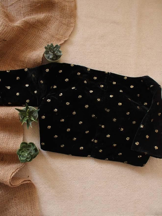 Black Velvet Sitara Padded Blouse