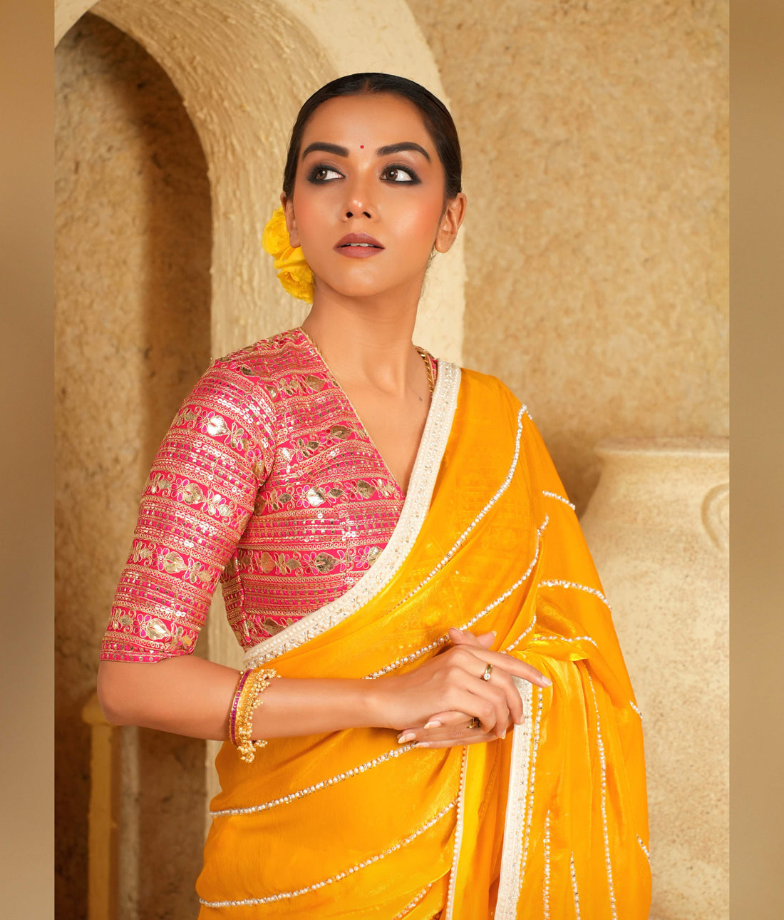 Pink georgette blouse