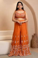 Green Steal the Spotlight Dola Silk Palazzo Set