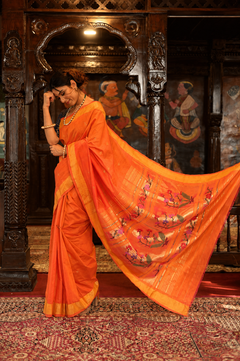 Pure Cotton Handloom Paithani Saree Traditional Paithani Pallu