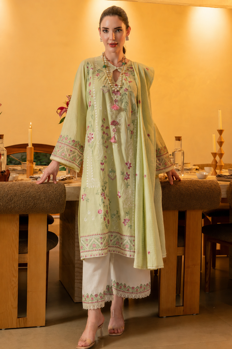 Royal Look Embroidered Straight Fit Ethnic Suit