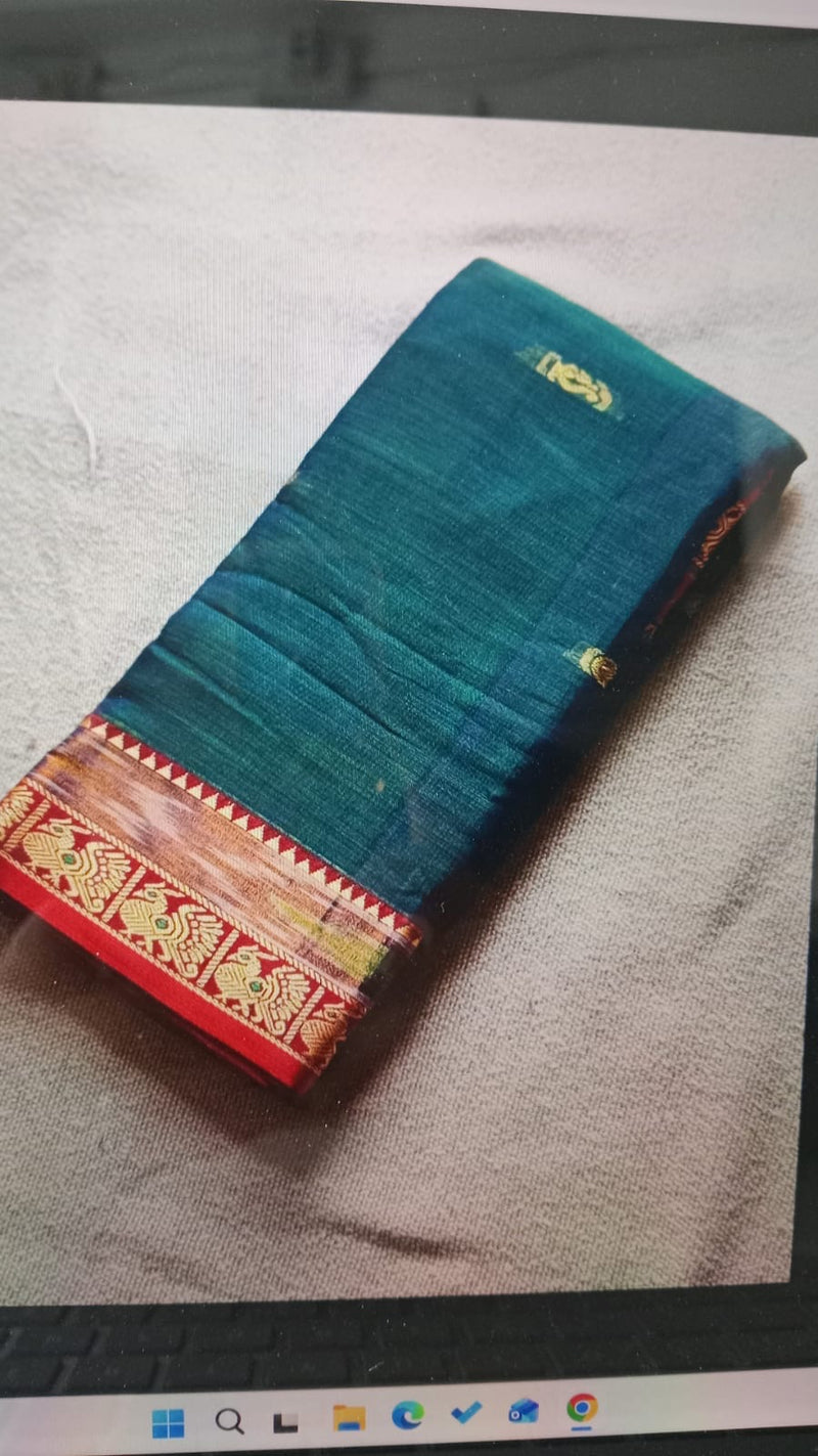 Peacock and Patolla Rich Zari Woven Border Saree