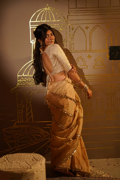 Sunehri Noor Tanchui Tissue Saree