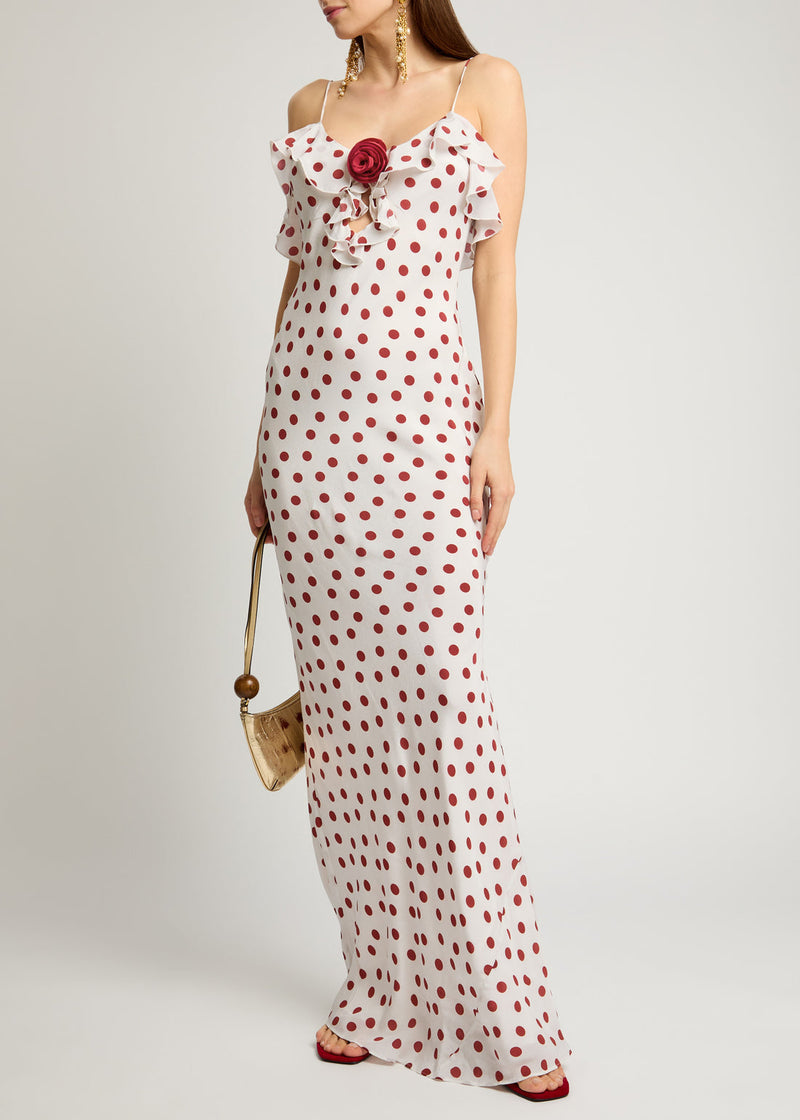 Dot Rose Zip-Front Dress