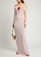 Dot Rose Zip-Front Dress