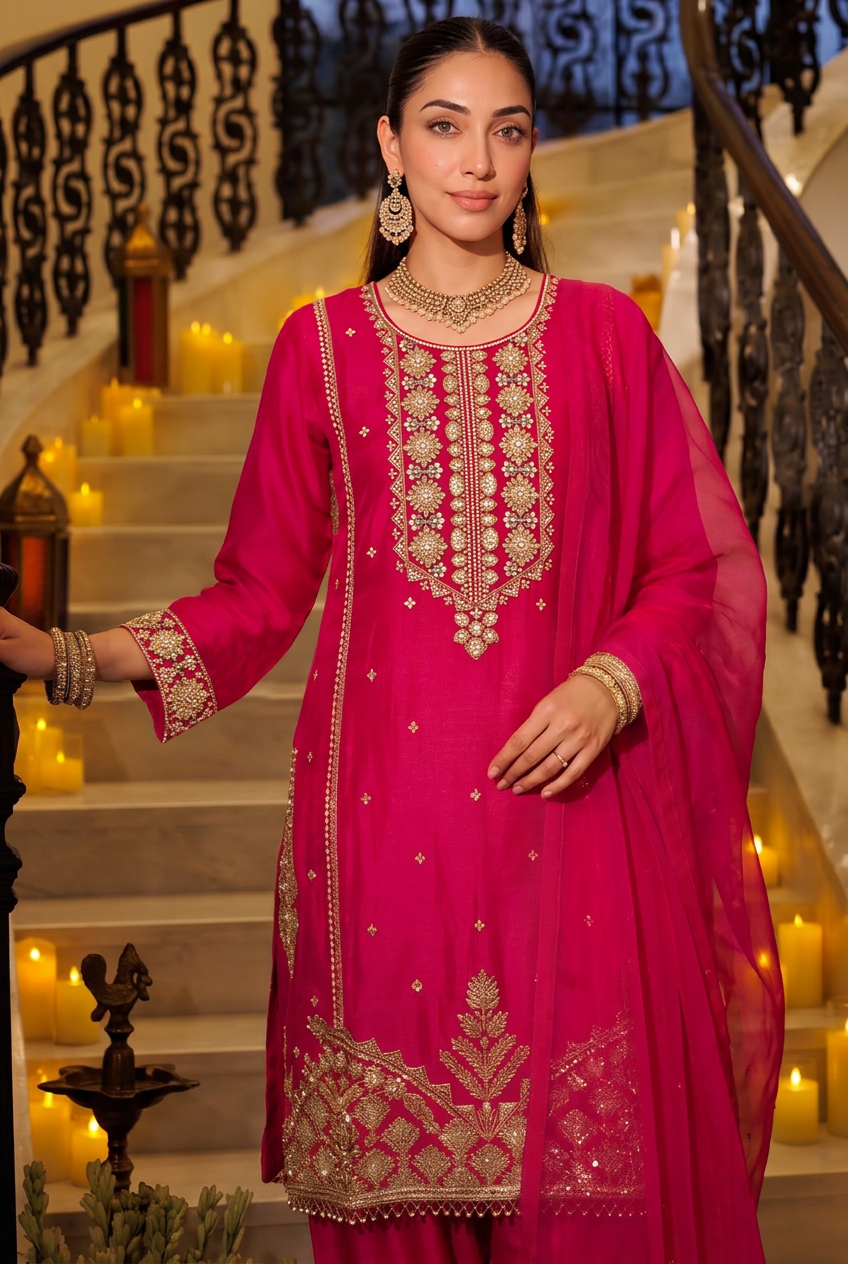 Rani Darbar Embroidered Festive Suit Set
