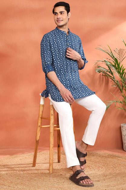 Neel Sutra Cotton Kurta