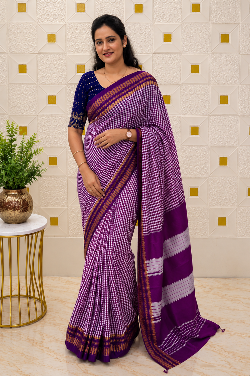 Dakshina Ikkal Zari Cotton Saree