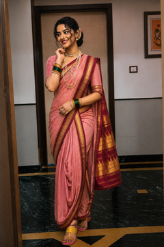 Traditional Maheswari Irkal Paithani Nauvari Saree