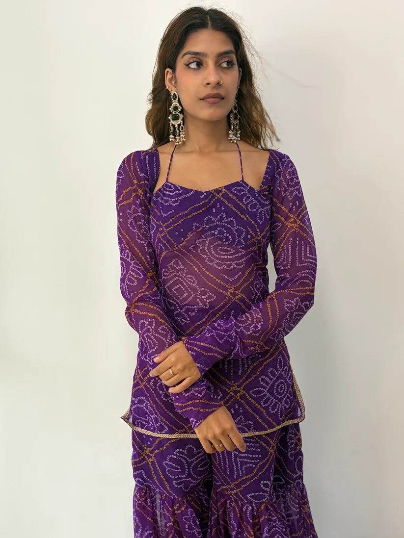 Rangmahal Kurti Sharara Set