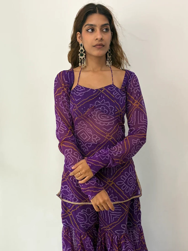 Rangmahal Kurti Sharara Set