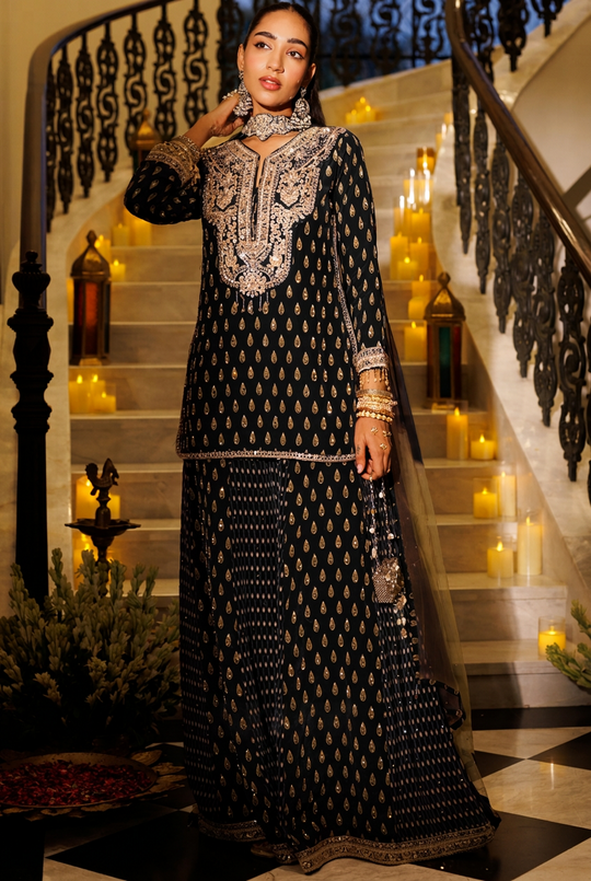 Mehrunisa Darbar Embroidered Sharara Set