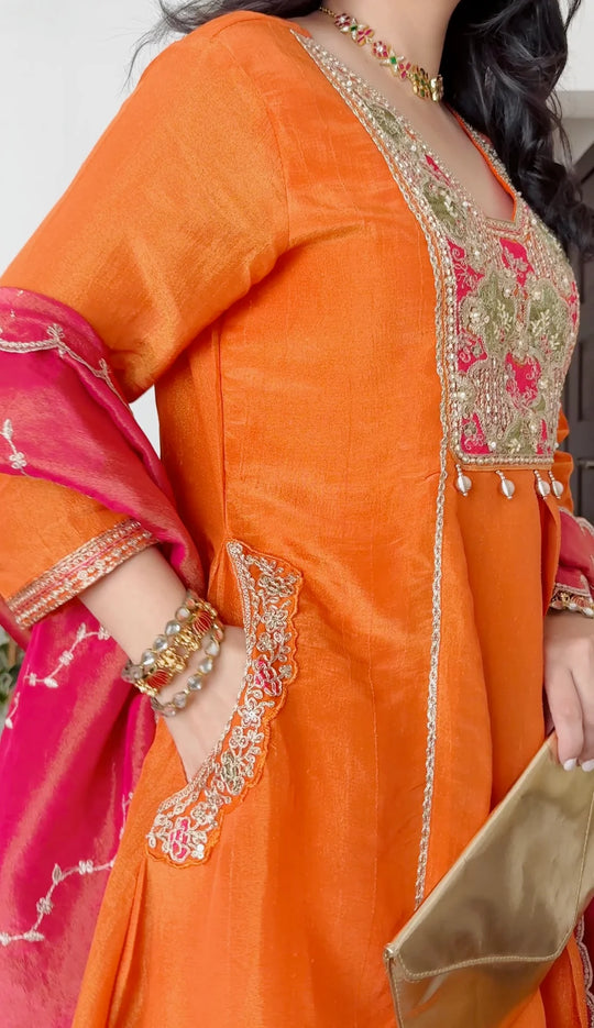 Saanjh Coral Handwork Suit Set