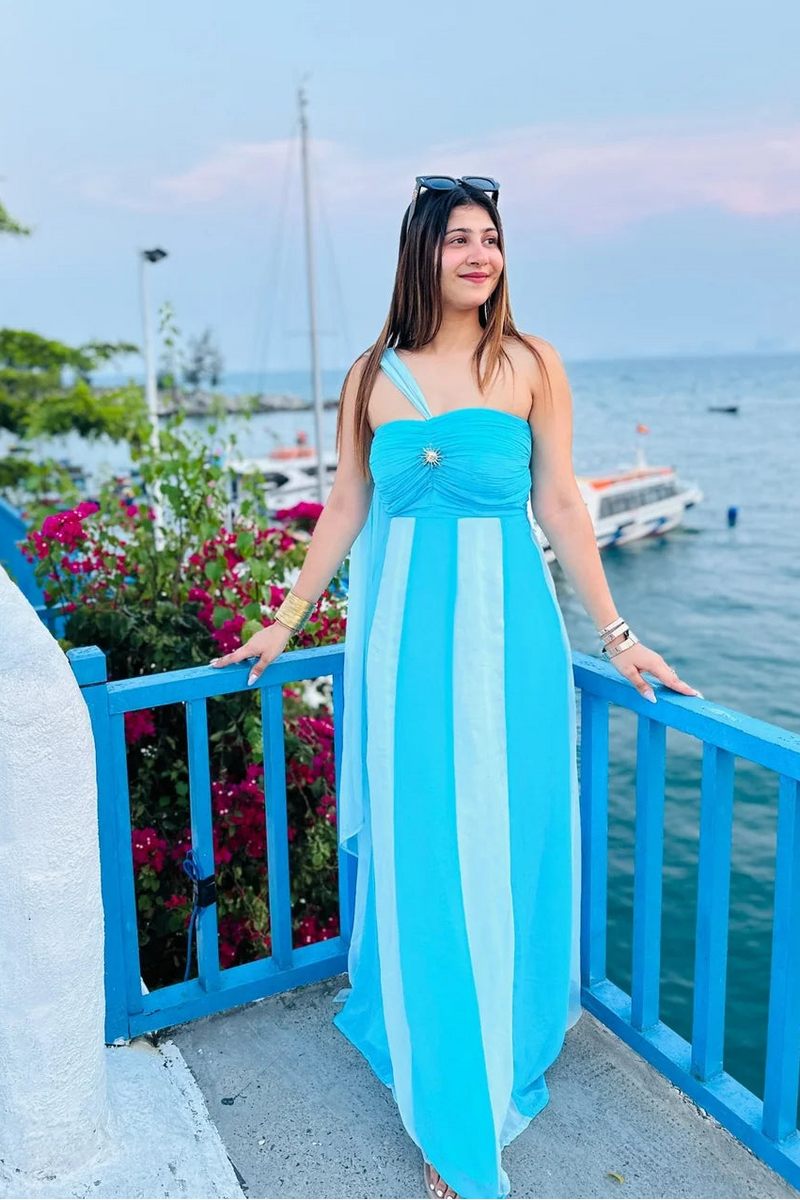 Azure Breeze Ombre Maxi Dress