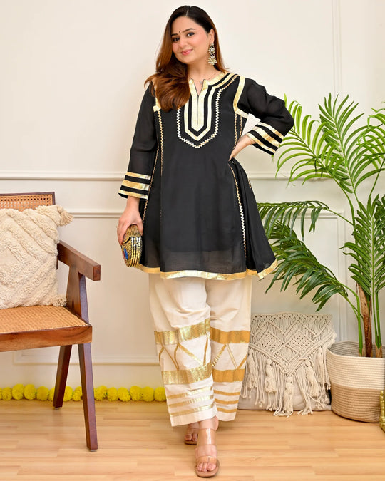 Zariya Aqua Festive A-Line Kurta Set