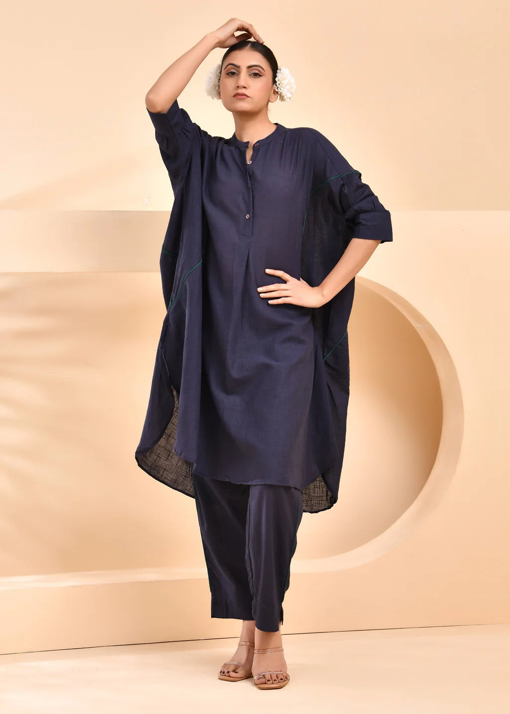 Noor Neeli Mocha Cotton Co-Ord Set