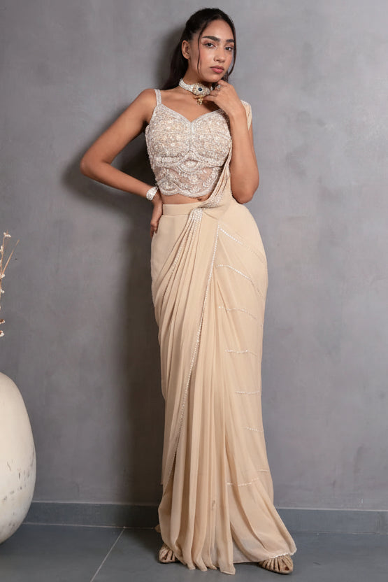 Ziyaara Pearl Draped Saree