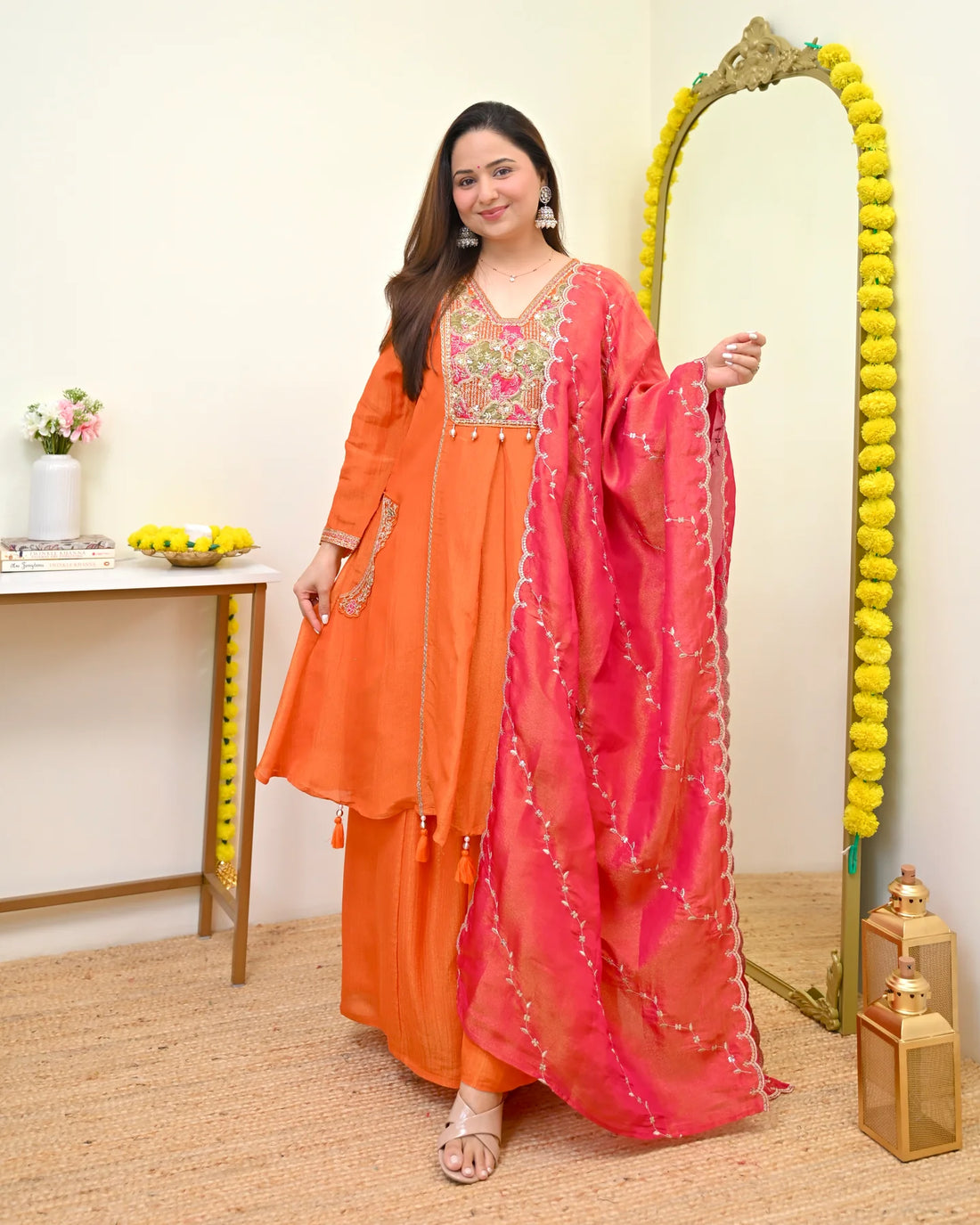 Saanjh Coral Handwork Suit Set