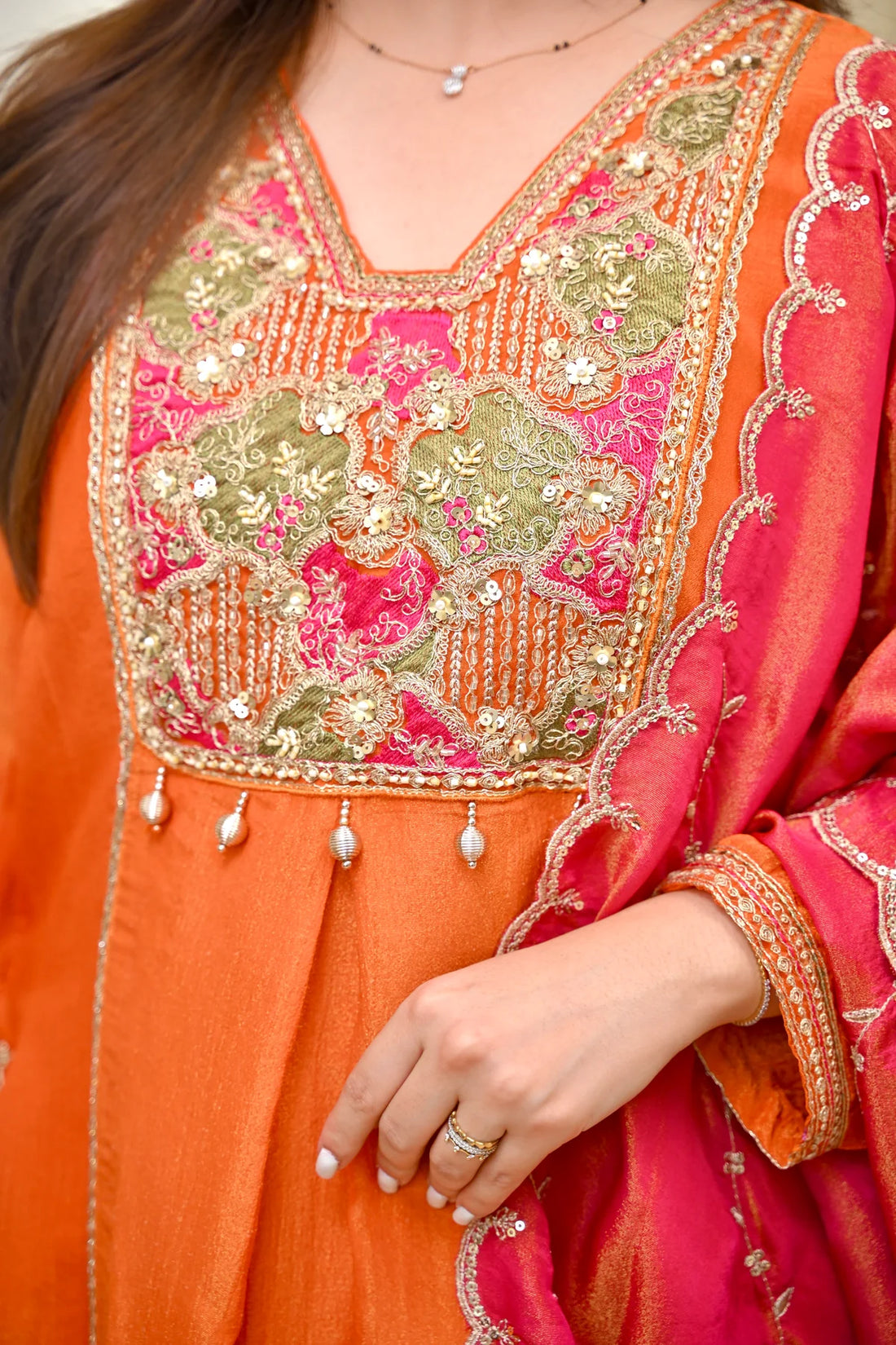 Saanjh Coral Handwork Suit Set