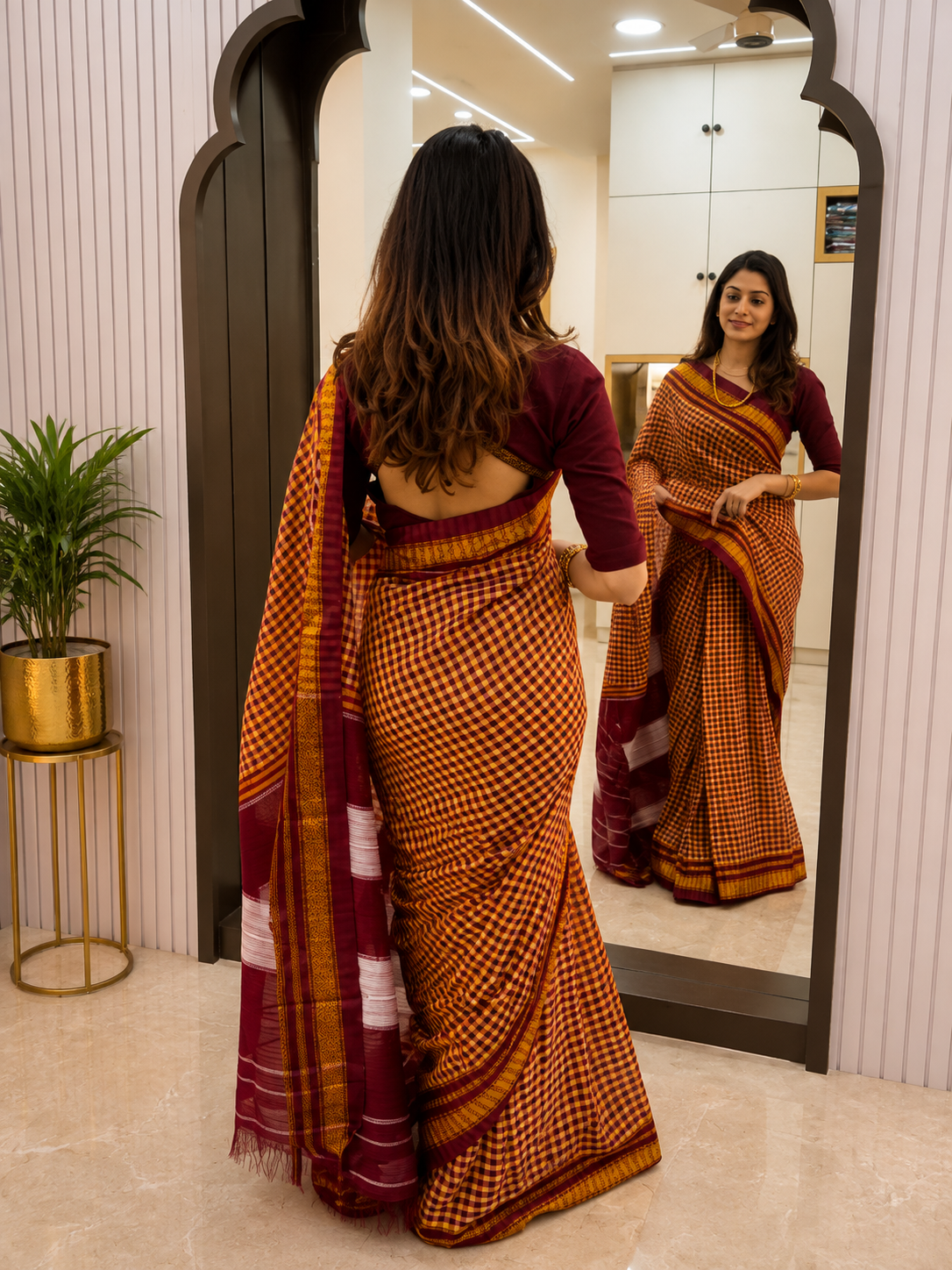 Dakshina Ikkal Zari Cotton Saree