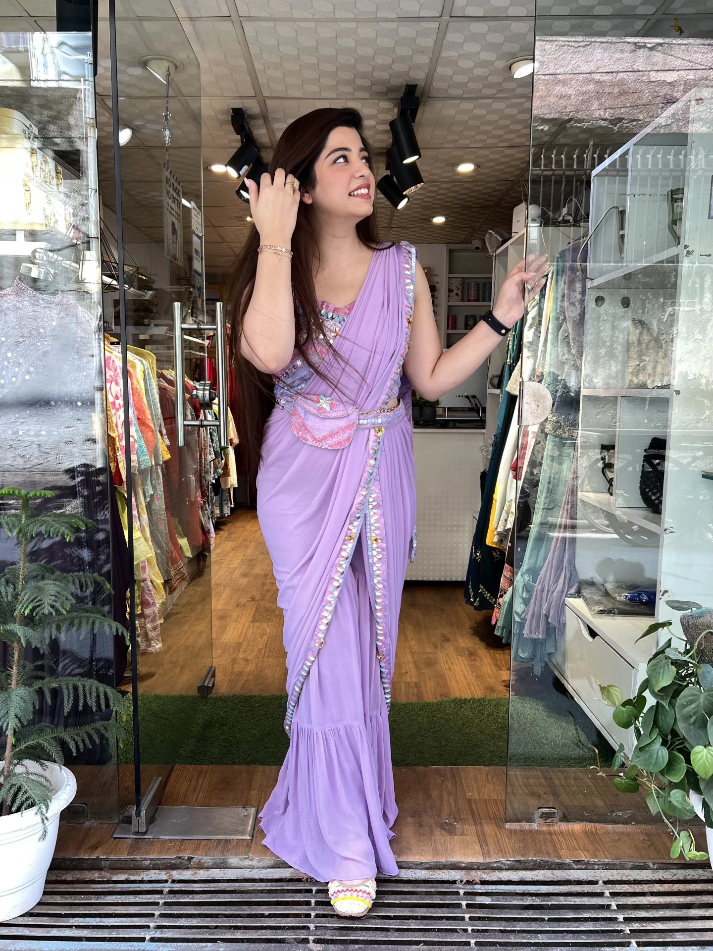 Mukti Embroidered Saree Sharara Set