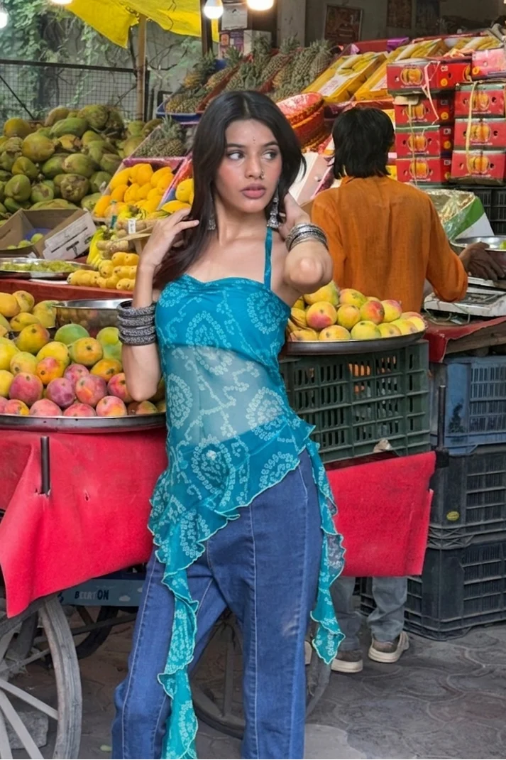 Noor Gulnaar Asymmetric Kurti Top