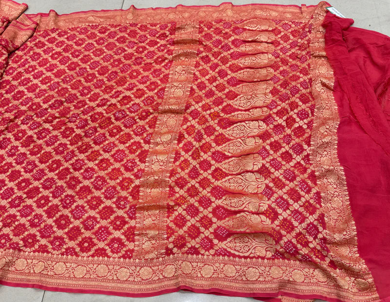 Handwoven Bandhej Saree