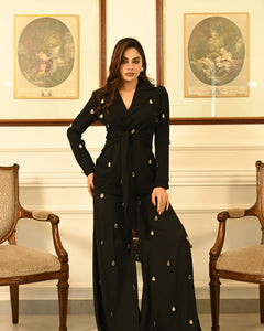 Black Beaded Blazer Co-ord Set