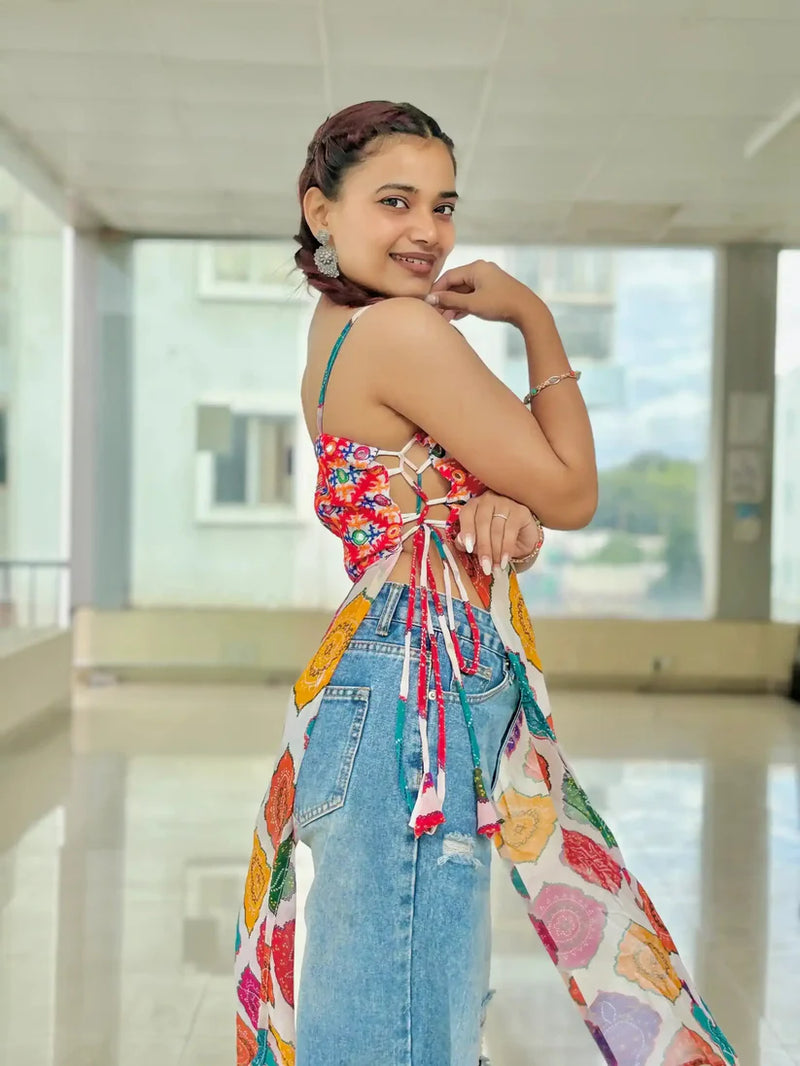 Boho Bloom Side-Tie Kurti:
