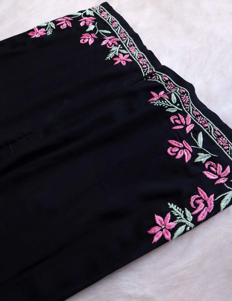 Black and Baby Pink Modal Kurta Set