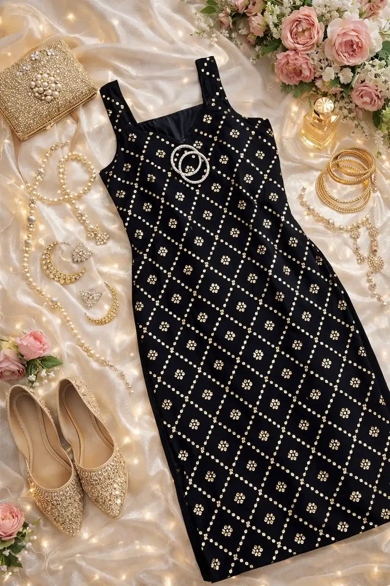 Twilight Black Embellished Kurta Set