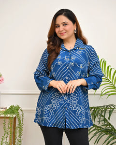 Noor Bandhej Crepe Shirt