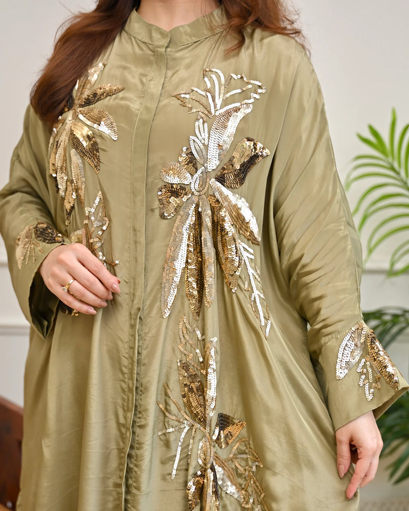 Kashvi Olive Embellished Co-ord Set