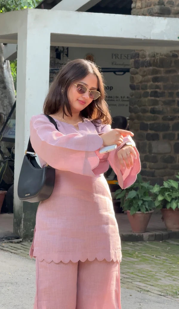 Inaya Dusty Pink Linen Co-ord Set