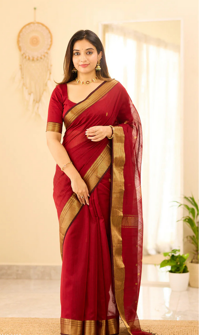 Maheshwari Silk Handloom Cotton Saree