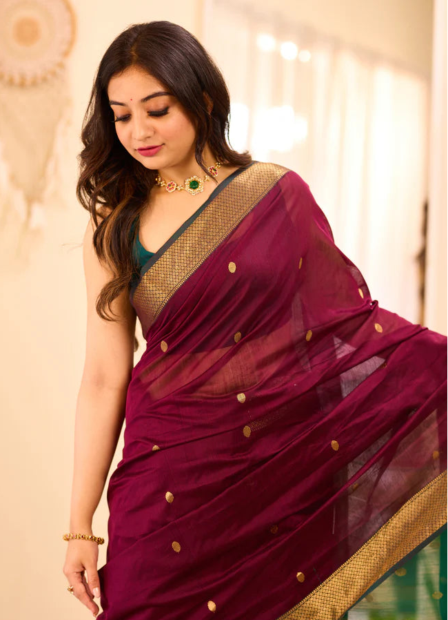 Maheshwari Silk Handloom Cotton Saree
