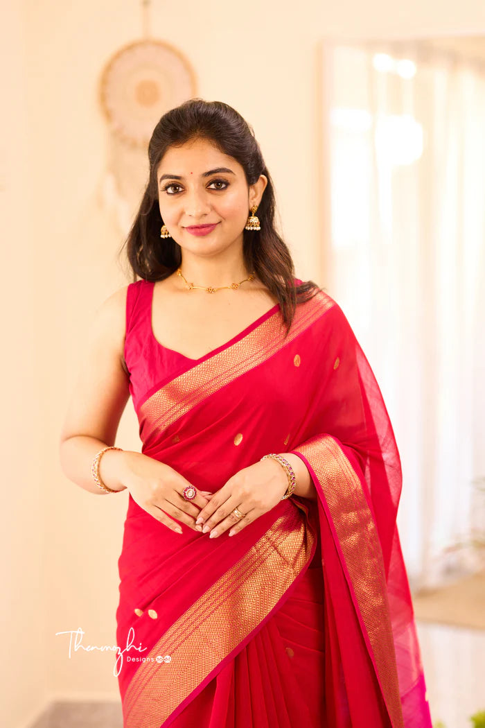 Maheshwari Silk Handloom Cotton Saree