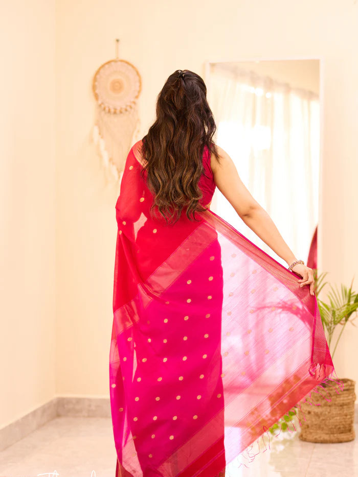 Maheshwari Silk Handloom Cotton Saree