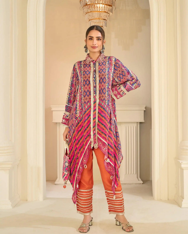 Savan Noor Printed Crepe Silk Western Ensemble