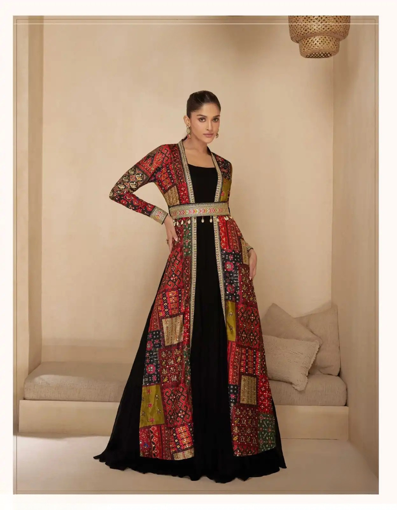 Real Georgette Embroidered Gown Set