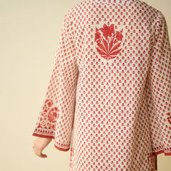 Brick Red Mulmul Cotton Farsi Set  - By Reet Lifestyle