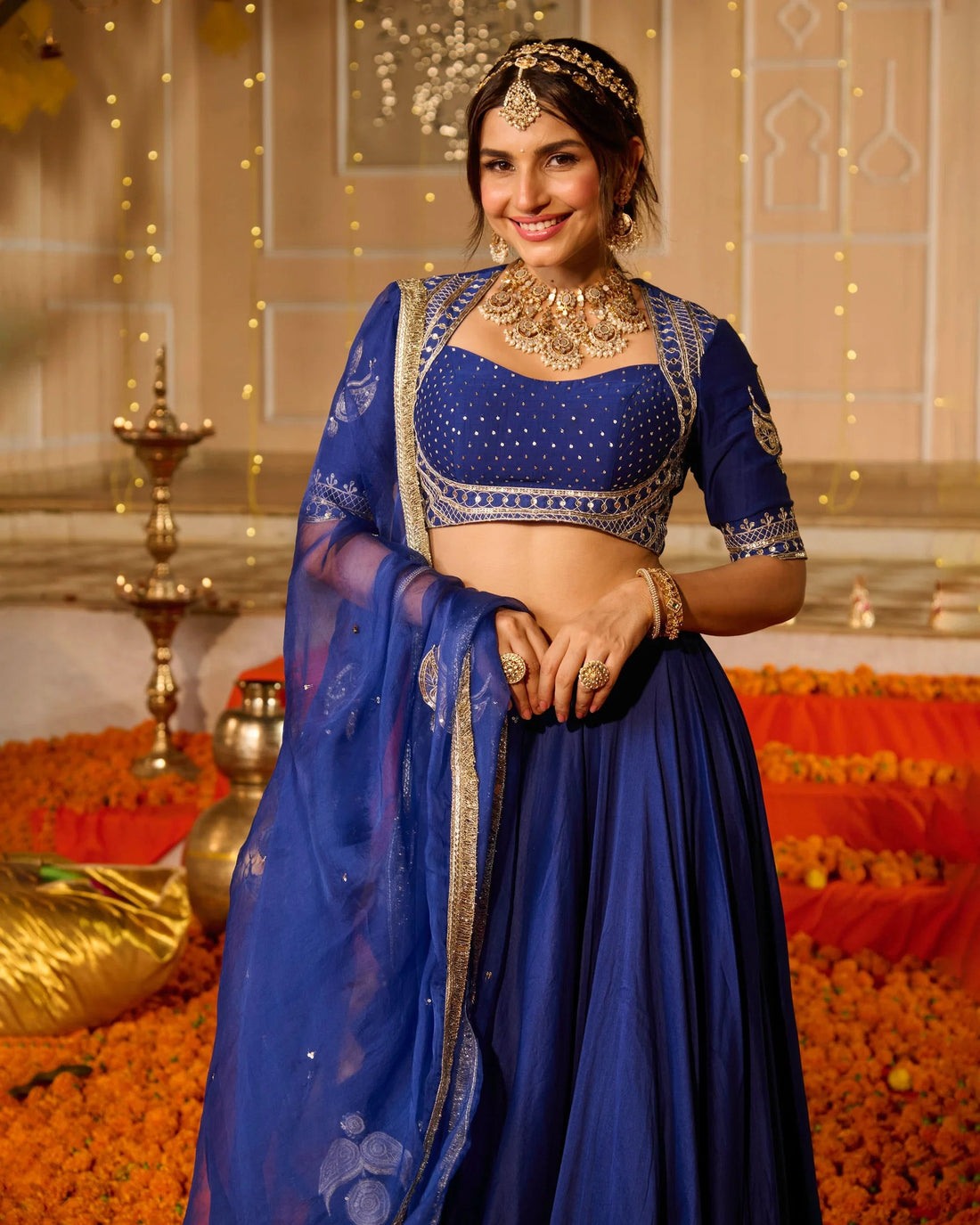 Royal Blue Festive Lehenga Set